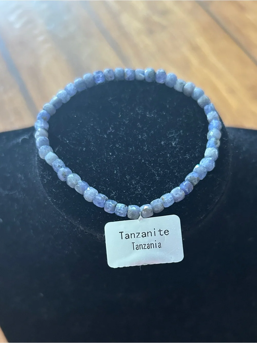Genuine Tanzanite stretch beaded bracelet. NWT